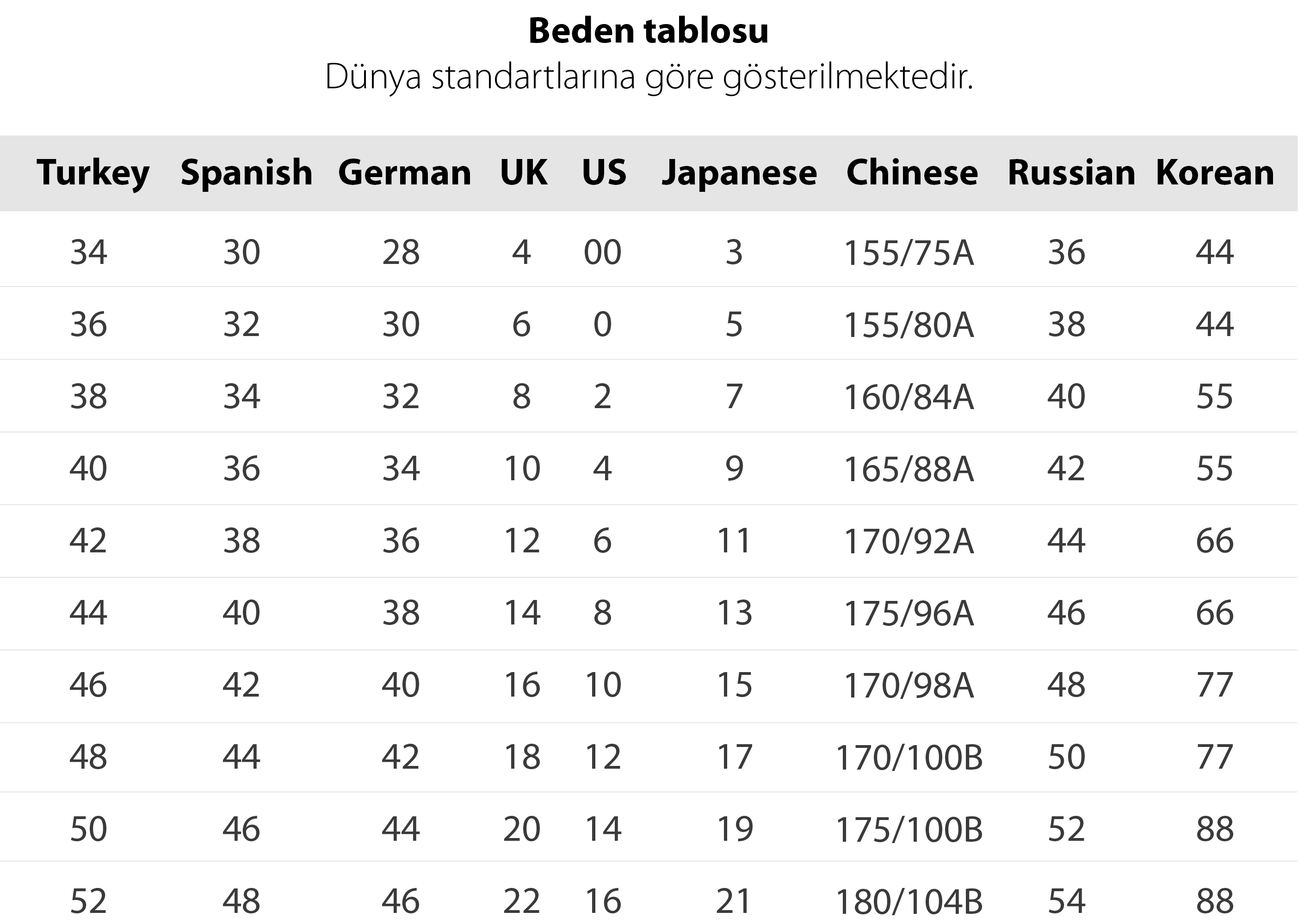 Size Chart